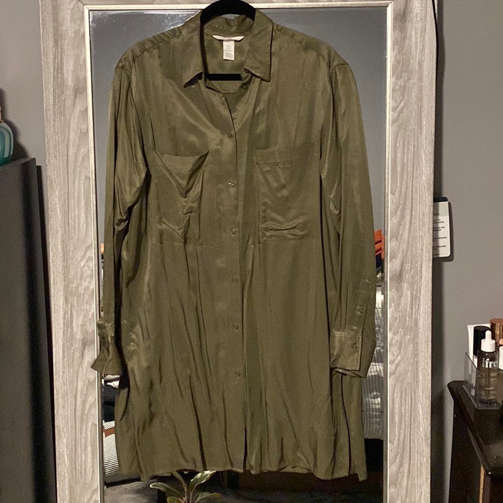 Green H&M Button Down Dress